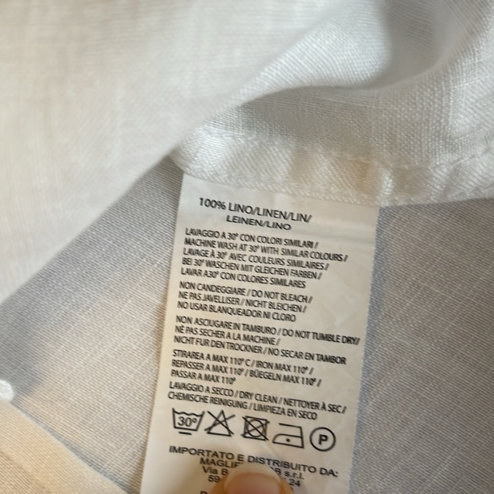 White Linen Blouse - Picture 6 of 7